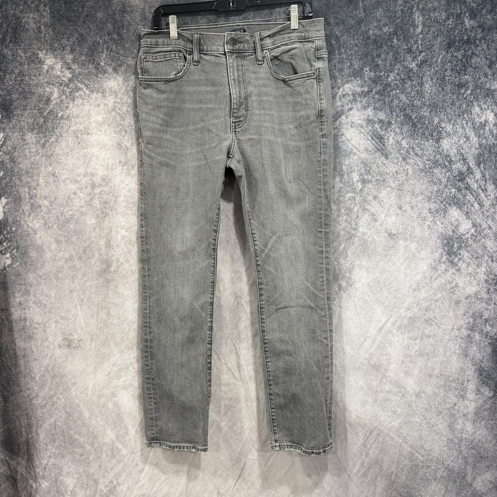 J.Crew Mens Flex Straight Jeans Stretch Denim Size 31x30 Gray Medium Wash